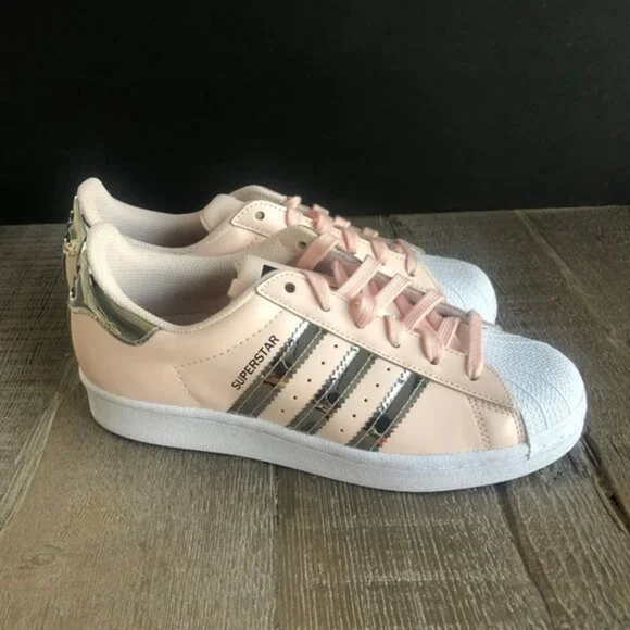 ADIDAS WMNS SUPERSTAR PINK TINT SILVER METALLIC Shoes size 6